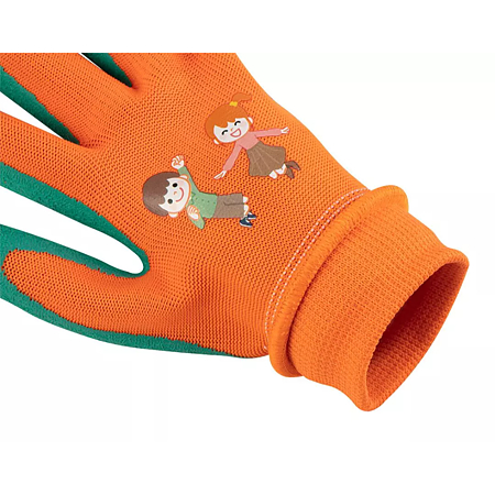 Manusi protective copii Neo Tools, latex, portocaliu/verde, marimea 4