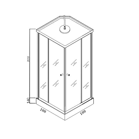 Cabina de dus Sanotechnik Mono Black 2, patrata, sticla 5 mm, Easy-Clean, profile aluminiu negre mate, hidromasaj, 100 x 100 x 215 cm