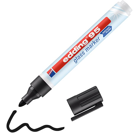 Marker pentru sticla Edding 95, 1.5-3 mm, negru