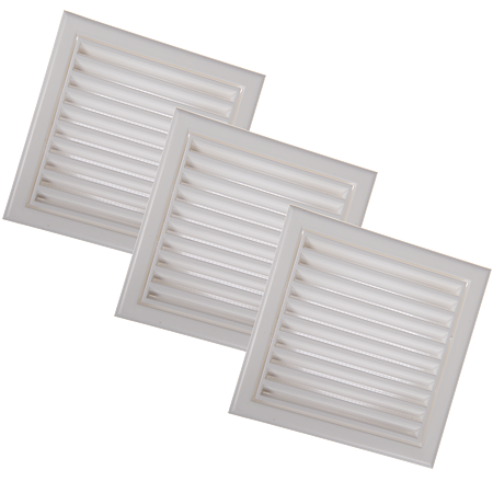 Grila cu jaluzele gravitationale Vents, PVC, alb, 100 mm