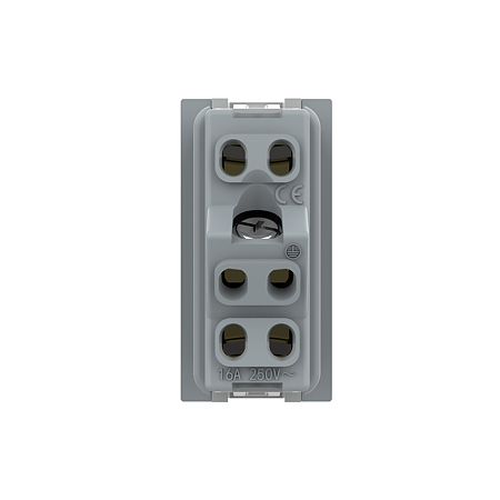 Modul priza simpla standard italian Livolo VL-FCTL16A, policarbonat, argintiu