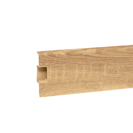 Plinta cu canal cablu pentru parchet Korner Siena 80, PVC, stejar Evora 814, 2500 x 20 x 80