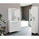 Set mobilier baie Savini Due Smart, masca + lavoar + oglinda, alb, 105 cm