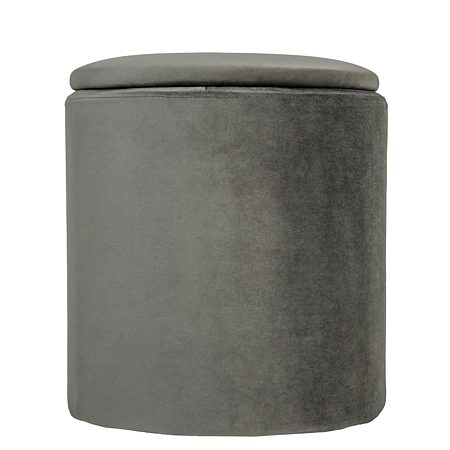 Taburet Nadia, stofa gri petrol H49, cu spatiu depozitare, rotund, 37 x 37 x 42 cm Taburet Nadia, stofa gri petrol H49, cu spatiu depozitare, rotund, 37 x 37 x 42 cm