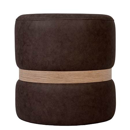 Taburet Ring, inel stejar, stofa maro M612, rotund, 38 x 38 x 40 cm