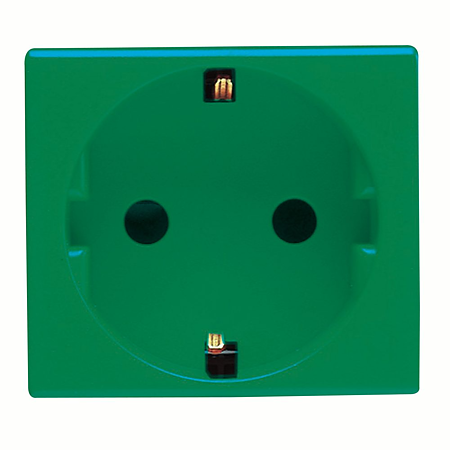 Priza schuko Gewiss System GW20283, tehnopolimer, 2 module 2P+E, verde