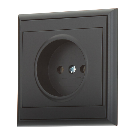 Priza simpla Luna, interior, negru mat