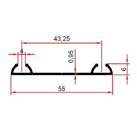 Profil dublu de rulare inferior pentru sistem de glisare PKL 80, auriu, 3 m, aluminiu
