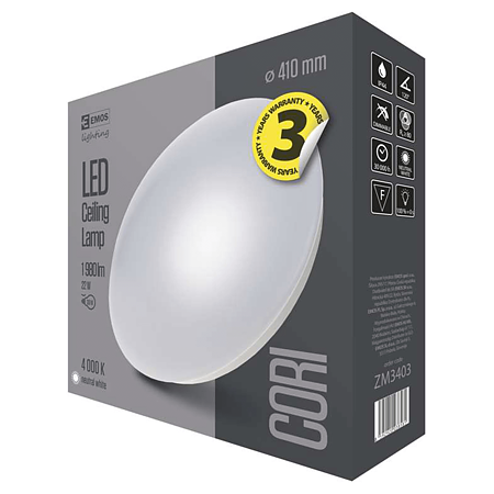 Plafoniera LED, Emos Cori ZM3403, 1xLED, 22 W, 1980 lm, 410 × 115 mm