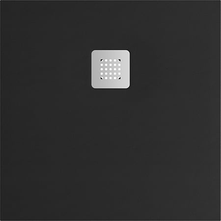 Cadita de dus Marmite, compozit, negru, patrata, 900 x 900 x 28 mm