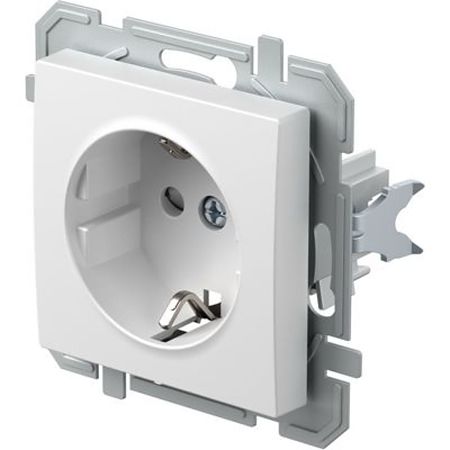 Priza simpla Tem Schuko, interior, PVC, alb, 16 A, 250 V