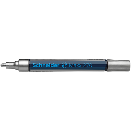 Marker permanent Schneider, varf rotund, 3 mm, cu vopsea argintie Marker permanent Schneider, varf rotund, 3 mm, cu vopsea argintie