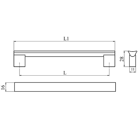 Maner AA627 96 mm, aluminiu mat