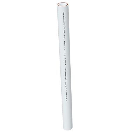 Teava PPR-CT 20 mm Supratherm, insertie fibra sticla, 25 bar, alb, 4m
