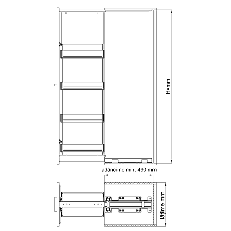 Set glisiere pentru raft Alto FGV
