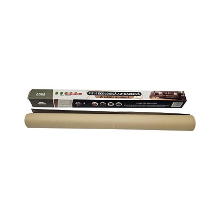 Piele ecologica autoadeziva culoarea maro, aspect natural, moale și flexibila, 50 x 137 cm, grosime 0.45 mm