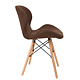 Scaun bucatarie/living Eliza, tapitat, textil, cadru de lemn, maro, max. 110 Kg, 73 x 47 cm