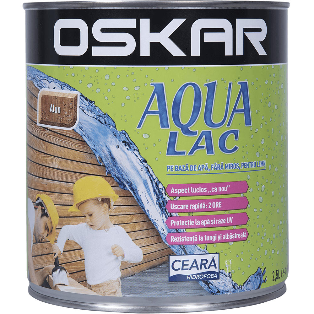 Lac pentru lemn Oskar Aqua, alun, interior/exterior, 2.5 l 2.5
