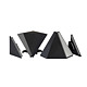 Set colturi interioare profil inaltator blat de bucatarie, plastic, negru, 2 bucati