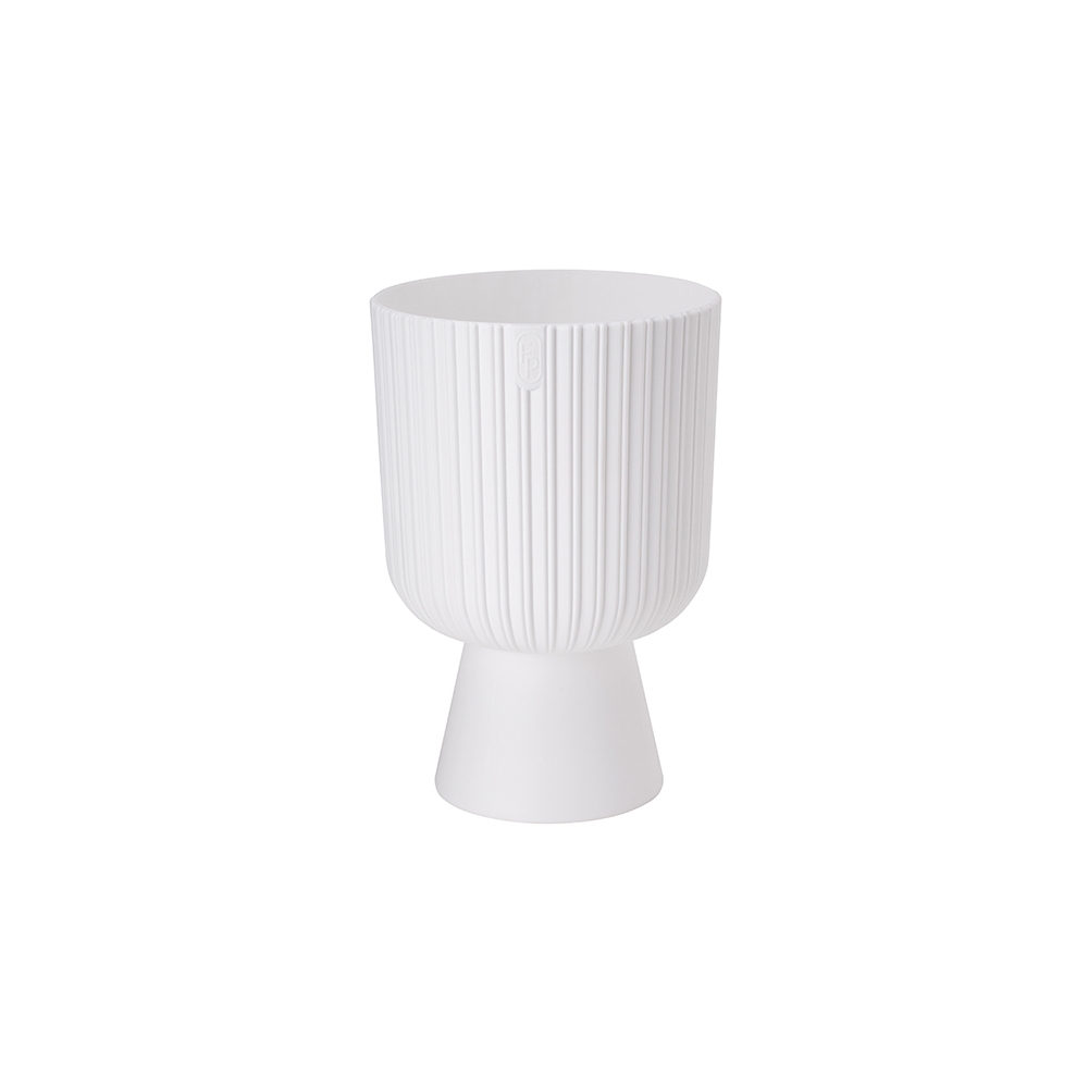 Ghiveci Keli Mika Petit, PVC, alb, diametru 18 cm, inaltime 26.5 cm