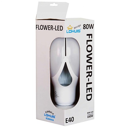Bec LED Lohuis Flower, E40, 80 W, 8500 lm, lumina rece 6500K