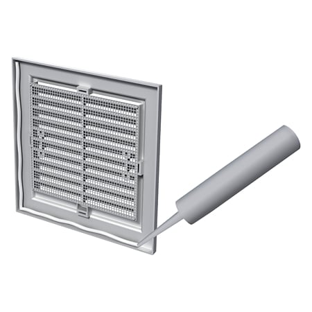 Grila ventilatie patrata Vents MV, PVC, 350 x 350 mm, alb