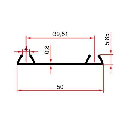 Profil dublu de rulare inferior SDS9620, alb mat, 3 m, aluminiu