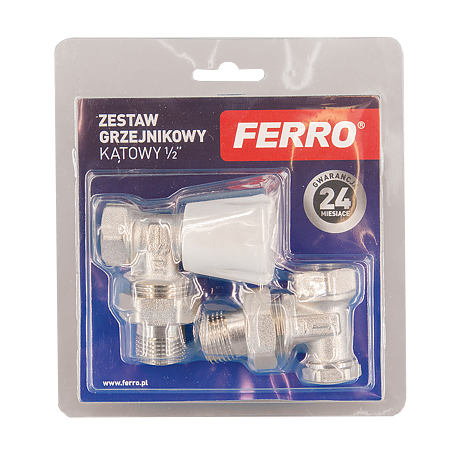 Set robinet radiator coltar Ferro ZGB02, 1/2 inch x 1/2 inch