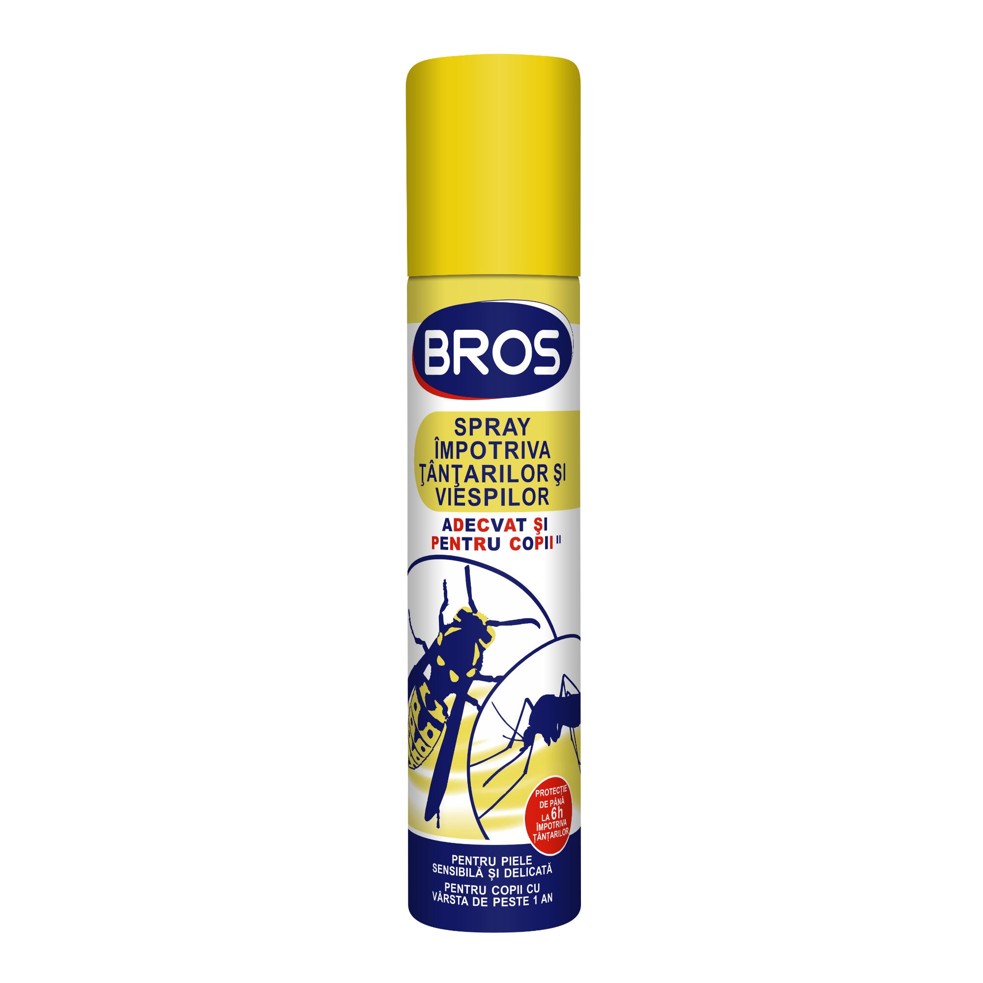 Spray aerosol pentru copii impotriva tantarilor si viespilor Bros, 90 ml