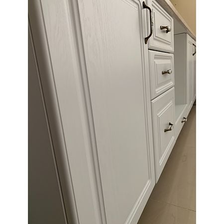 Mobila bucatarie Mobylux Alaska, MDF frezat si infoliat, alb, blat inclus, lungime 2.4 m