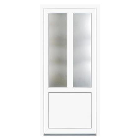 Usa PVC pentru intrare, alb, 86 x 188 cm, 5 camere, dreapta