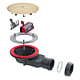 Sifon cadita dus / pardoseala Wirquin SlimPlus extra plat h=40 mm, corp ABS, anti miros, filtru de par, iesire Ø40 mm, debit 34 l/min, auriu periat, 187 x 60 x Ø118 mm