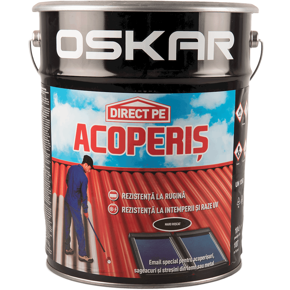 Vopsea Oskar Direct pe acoperis, maro roscat, exterior, 10 l