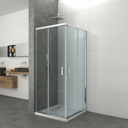 Inchidere dus Sanotechnik Elite E80SC, sticla securizata 6 mm, patrata, inchidere lenta, 80 x 195cm