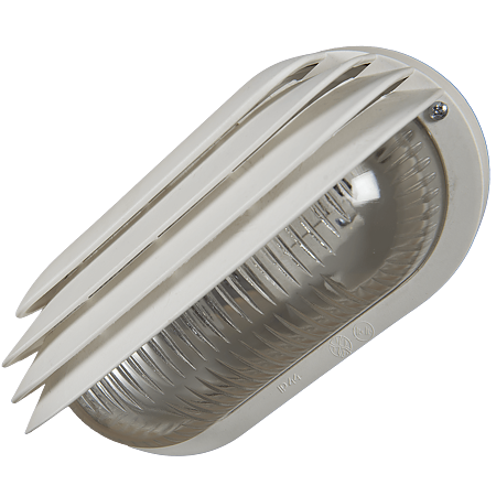 Lampa ovala din plastic, E27, 60W, IP44, alb