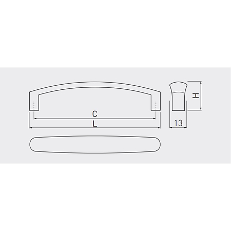 Maner Olbia din zamac, finisaj alama antichizata, L 136 mm, H 24 mm, 128 mm