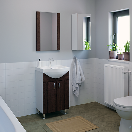 Set mobilier baie Badenmob Eco 51, masca + lavoar + oglinda, wenge
