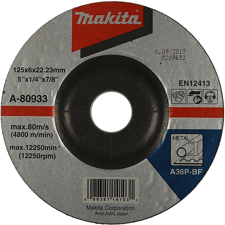 Disc de slefuire otel Makita, 125 x 6 x 22.23 mm