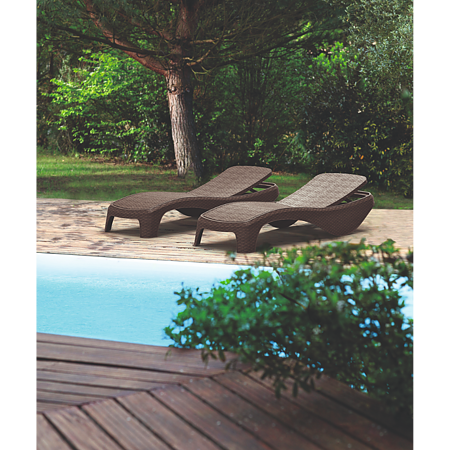 Sezlong gradina, Keter Atlantic, plastic, 197 x 74 x 36 cm, maro
