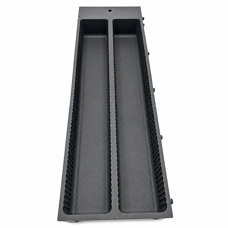 Organizator dublu pentru sertar Scilm, modular, gri antracit, 12,6 x 47,3 cm