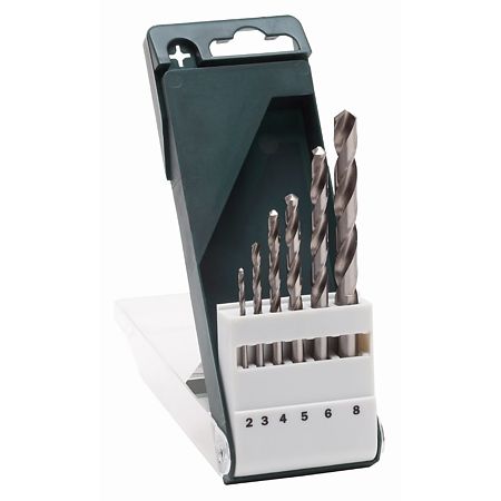 Set 6 burghie Bosch, HSS-G, DIN 338, mandrina standard, pentru metal, 2-8 mm 