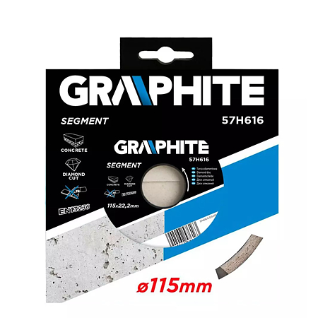 Disc diamantat segmentat, Graphite, 115 x 22.2 x 2.1 mm