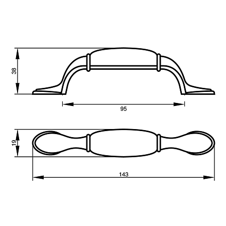 Maner Teko TIP1 2015B-96-00, ceramica, antichizat, 96 mm