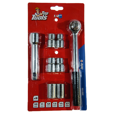 Set 8 chei tubulare, Top Tools 38D143, 1/2", 10-17 mm