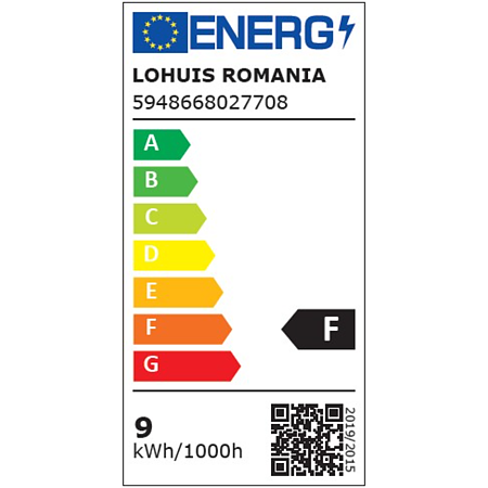 Bec LED dimabil Lohuis, E27, 9 W, 900 lumeni, lumina rece 6500K