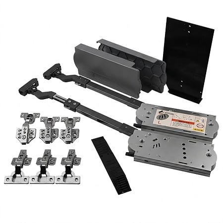 Kit ridicare usi pliante Teko GS325-L, max. 9.42 kg, otel si plastic, gri antracit