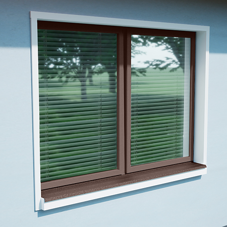 Glaf metalic exterior Caretta Briliant Z200, otel, maro, RAL 8017, 1500 x 200 mm