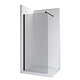 Paravan dus walk-in Roca District, sticla 8 cm, profil negru, 100 x 200 cm
