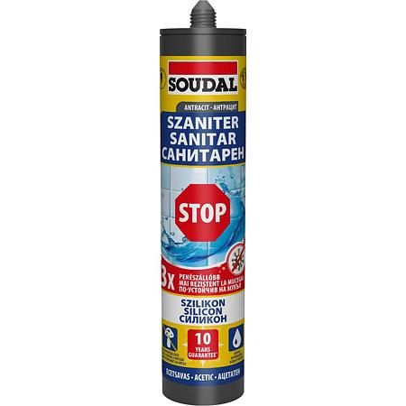 Silicon sanitar Soudal Stop, antracit , 280 ml
