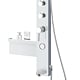 Panel de dus Ibiza DG9042, cu hidromasaj, etajera, 1 dispersor fix, 1 dispersor mobil, material corp ABS, argintiu, finisaj mat si cromat, 37,5 x 52 x 135,7 cm